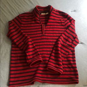 L.L. Bean Red &Blue Stripped Sweater